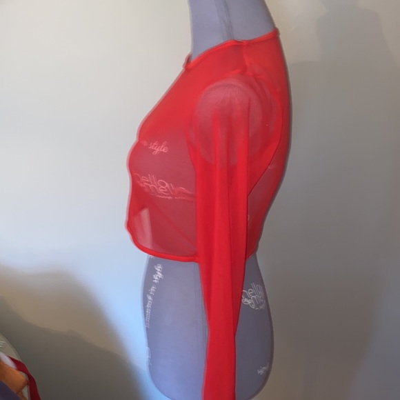 ❤️ Shein sheer red long sleeve top size large ❤️ - Picture 2 of 4